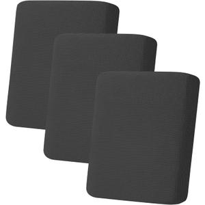 Easy-Going Stretch Individual Chair Couch Cushion Cover Sofa Cushion Furniture Protector Sofa slipcover Soft Flexibility with Elastic Bottom (3-Piece Sofa Cushion Cover, Dark Gray)