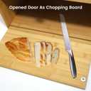 Upgraded Bread Box for Kitchen Countertop, Double Layer Bread Storage Container, Wooden Bread Storage Bin, Bread Boxes for Kitchen Counter Corner, Cabinet, Pantry, Cupboard (Raw Wood)