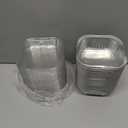 Aluminum Pans with Lids Mini Square Foil Baking Cups with Lids Cupcake Baking Holders, Silver, 50Pcs, 4,5"x4,5