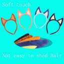 RUNUP 4PCS Dog Ears Headbands Plush Ears Headband Blue Party Accessories Headbands Set-Blue, Dark Blue, Orange, Brown