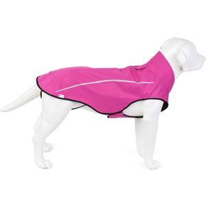 Mile High Life Dog Raincoat, Adjustable Waterproof Reflective Rain Jacket for Small Medium Large Dogs, Lightweight Breathable Pet Rain Coat with Leash Hole(Hot Pink,M Chest 26-32")