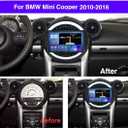 Double Android 15 Car Stereo for BMW Mini Cooper 2011-2016 Radio GPS Navigation CarPlay&Android Auto 9 inch Touch Screen Radio Audio Player with Mirror Link/WIFI/SWC/FM/Bluetooth+Backup Camera+MIC
