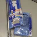 MR.SIGA Professional Microfiber Mop for Hardwood, Laminate, Tile Floor Cleaning, Stainless Steel Telescopic Handle - 3 Reusable Flat Mop Refills and 1 Dirt Removal Scrubber Included (Blue)