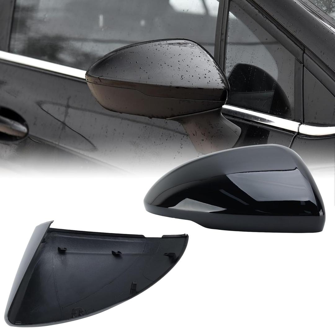 Right Passenger Side Mirror Cover Caps Compatible with Chevrolet Chevy Cruze 2017 2018 2019 Replacement Rear View Mirrors Trim (Black)