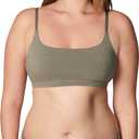 Florence by Mills Women's Softie Cotton Scoop Bralette (X-Large, Dusty Olive)