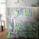 Glow in the Dark Dinosaur Blanket for Kids Boys Toddler, Soft Fleece Throw 40"x60" Birthday Gift