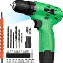 Tegatok Cordless Drill Set,12V Power Drill Set with Battery and Charger, Electric Driver Drills Bits, 3/8'' Keyless Chuck,18+1 Torque Setting with LED Electric Drills Set