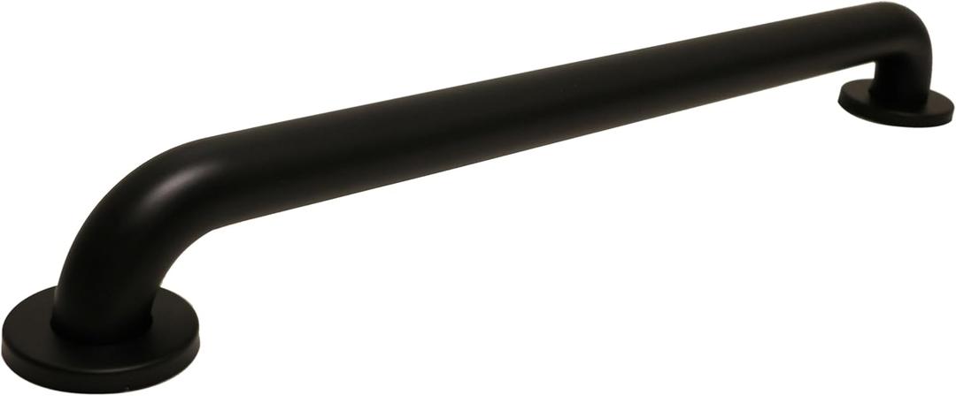 Westbrass GB36-MB 36" x 1.5" Stainless Steel Grab Bar with Flanges and Screws  ADA Compliant, Matte Black