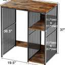 KirKical 3-Tier Mini Fridge Cabinet with Storage, Industrial Style Kitchen Microwave Stand Baker Rack, Utility Storage Shelf with Mini Fridge Space for Home Kitchen Dorm, Vintage Wood, 34 Inches X 22 Inches X 37.5 Inches