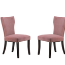 A&B Home 25" x 37" Set of Two Bundle of 7 Pink Blush Velvet Armless Dining Chairs With Gold Nail Head Trim
