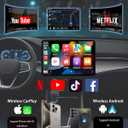 Wireless CarPlay Adapter 2025 Smart AI Box for iPhone & Android Auto | Streaming Entertainment Video Box with Support for TikTok Netflix YouTube TF Card | Plug & Play in-Car Multimedia System