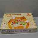 Activity Table for 1 Year Old, Baby Wooden Sensory Table with Bead Maze Shape Sorter Train Track for Toddler, Farm Montessori Toy Activity Center Educational Learning Toys for Kids 12+ Months