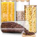 Vesici 4 Pcs Large Acrylic Storage Canister 180 oz and 93 oz Jars with Bamboo Lids Clear Acrylic Canister Unbreakable Airtight Storage Jars for Kitchen, Coffee Rice Pantry Organization