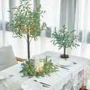 LITBLOOM Lighted Olive Garland Battery Operated with Timer 96 Fairy Lights 6FT, Artificial Greenery Twig Vine Lights for Christmas Spring Fireplace Mantle Decoration Indoor Outdoor