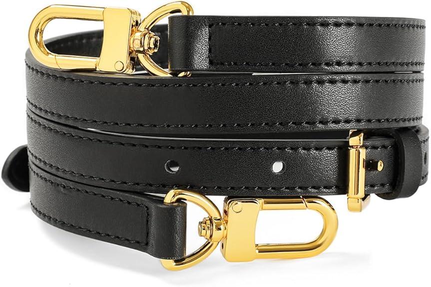 BEUDW Vachetta Leather Adjustable Crossbody Strap for Leather Shoulder Strap Belt Replacement Suitable for L V Handbags (width: 0.6in-Brown)