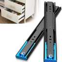 SLIDEWAY Soft Close Drawer Slides,14 16 18 20 22 Inch Side Mount Ball Bearing Metal Dresser Runners Cabinet Kitchen Glides(16 inch 1 Pair,100 LB Load Capacity,Black)