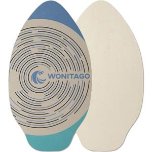 Skimboard with EVA Grip Pad and High Gloss Clear Coat, Wooden Skim Boards for Kids Young and Adults