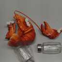 Hodao Lobster With Salt and Pepper Shaker Figurines Decoration Lobster Set with Holder Figurine for Beach Bar or Tropical Kitchen Decor Table Decor By Home Gifts For Mom (Orange)