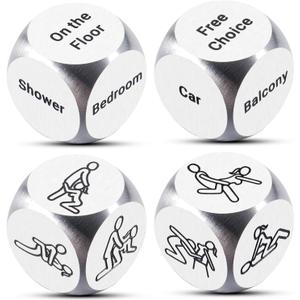 4Pcs Sex Dice Set, Valentine's Day Gifts for Him Her, Date Night Sexy Dice Game Decider for Couples, Valentine's Anniversary Wedding Gifts for Him Her Girlfriend, Boyfriend, Funny Couple Gifts Ideas