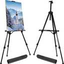 T-SIGN Portable Artist Easel Stand for Painting - Adjustable Height Painting Easel with Bag - Tabletop Art Easel for Painting Canvas Stand, Wedding Signs Stand - Metal Tripod- 66 inches (Pack of 2)