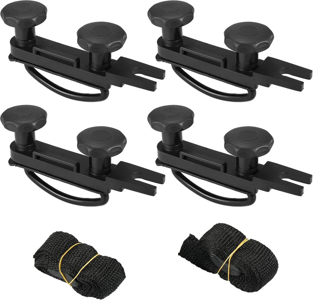 X AUTOHAUX 4 PCS Universal Roof Box U Bolt Clamps Rooftop Cargo Carrier Rack Bolts 83mm Internal Width W/ 8 Lock Nuts and 2 Straps Cargo Carrier Mounting Fitting Iron Bolts for 40mm Thick