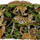 Boutique De FGG Forest Jungle Animal World Crystal Clutch Purse for Women Formal Evening Bags Rhinestone Clutch Handbag,Mini (Green)