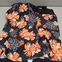 Yonique Two Piece Tankini Swimsuits for Women with Shorts Tummy Control Bathing Suits Athletic Swimwear Black and Orange Floral XXL