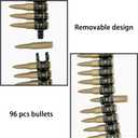 Plastic Fake Bullet Army Belt, Toy Bandolier Belt Cosplay Costume Accessories for Kids and Adults, Halloween Masquerade Party Props