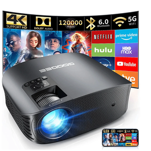 GooDee Projector 4K with WiFi and Bluetooth Supported, FHD 1080P Mini Projector for Outdoor Movies, 5G Video Projector for Home Theater Dolby Audio Zoom Portable Projector TV Stick PPT (YG600 Plus)