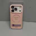 LEKEVO for iPhone 17 Pro Case with Stand, Compatible with MagSafe, Camera Lens Protector, Translucent Matte Slim Silicone Shockproof Magnetic Phone Cover, Pink