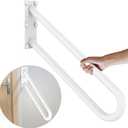 20 inch Stainless Steel Handrail for 1-3 Steps- 1.25" Tube, ZUEXT U Shaped Oil Rubbed White Safety Grab Bar for Stairs, Wall Mounted Hand Railing for Outdoor Garage Entry Interior Exterior Stairway