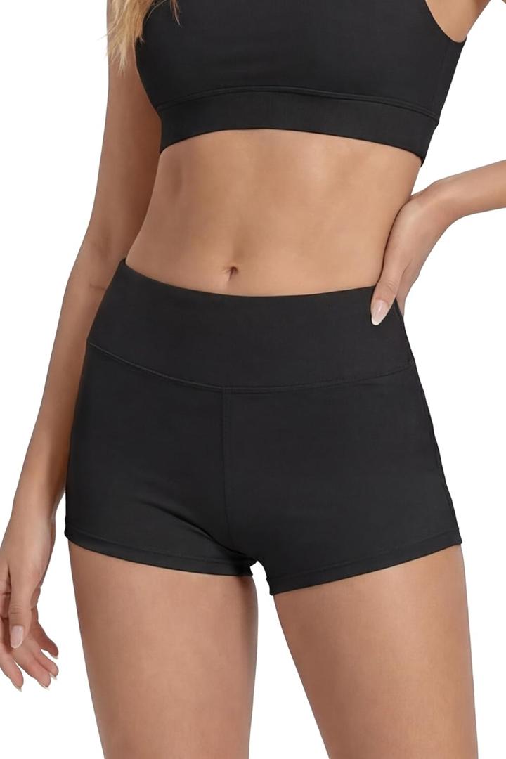 Period Swim Shorts Mid Waisted Period Swimwear Bikini Bottoms Menstrual Leakproof Swimsuit Board Bottom for Teens, Small