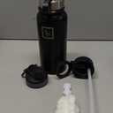 IRON FLASK Camping & Hiking Hydration Flask with Straw, Wide Mouth Insulated Stainless Steel Sports Water Bottle - 32 oz Midnight Black