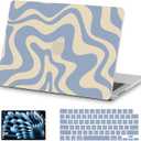AKIT Compatible with MacBook Pro 16 inch Case 2025 2024-2021 M4 M3 M2 M1 Pro Max A3403 A3186 A2991 A2780 A2485, Unique Pattern Hard Shell Laptop Case+Screen Protector+Keyboard Cover, Blue Wave