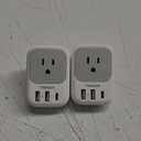 Australia Plug Adapter, TESSAN Australian Power Adaptor with 4 Outlets 3 USB Charging Ports (1 USB C), Type I Travel Plug for US to New Zealand China Argentina Fiji AU, 2 Pack