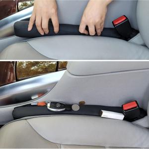 Car Seat Gap Filler Universal for Car SUV Truck Fit Organizer Fill The Gap Between Seat and Console Stop Things from Dropping,Black Leather,Pack of 2 (2 Pack Universal Car Seat Gap Filler, Black Universal Car Seat Gap Filler)