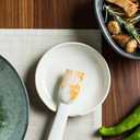 10 x Gomakren Spoon Rest Spoon Holder for Stove Top, Valentine Spoon Rest Large Ceramic Spoon Holder, Utensil Rest for Spatula Fork Ladles Spoons Tongs, Kitchen Counter Framhouse Decor, Cream White