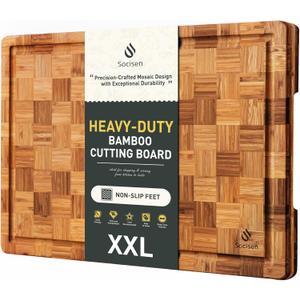Extra Large Bamboo Cutting Board Non Slip Over Sink Kitchen 2025 First Apartment Essentials Wooden Cutting Board New Home Must Haves Accessories House Warming Decor Housewarming Hostess Host Gifts