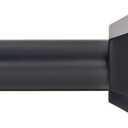 Ivilon Drapery Treatment Window Curtain Rod - Faceted Hexagonal 1 inch Pole. 28 to 48 Inch. Black