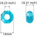 2 x 100PCS Colored Acrylic Crystal Beads Round Crackle Beads Charms for Jewelry Making Bracelets Large Hole Spacer Beads for Hanging Charms DIY Art Christmas Ornament Birthday Gifts (Colour Mixture)