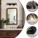 Oil Rubbed Bronze Bathroom Vanity Light, 3-Lights Farmhouse Bathroom Vanity Lighting Fixtures Over Mirror, Vintage Rusitc Vanity Light Fixutres with Clear Glass Shade, 22 inch Wall Wall Sconces