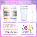 3 x 24 Acrylic Paint Markers Set for Adult Coloring Books with DIY Water Bottle | Acrylic Paint Pens Fine Tip for Stone, Rock Painting, Paper, Wood, Glass, Fabric,Art Supplies Gift for Adults, Teens, Kids