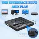 External Blu-ray Drive Portable BD/DVD/CD Burner Writer Reader with USB Hub & SD/TF Card Reader with 3 USB Ports Hub & SD/TF Card Readers, 6X Blu-ray Optical Drive for Laptop Desktop