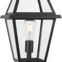 Large Outdoor Post Light Fixture, Colonial Exterior Pillar Lantern with Black Finish & Clear Glass, Vintage Pier Mount Pole Light Lamp for Garden, Backyard, Courtyard, Patio, Pathway, Walkway