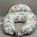 Momcozy Original Plus Size Nursing Pillow Cover, Fits All Breastfeeding Pillows, 100% Cotton Cover with Adjustable Waist Strap,Green Forest, Cover Only
