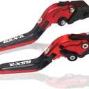 Motorcycle Adjustable Brake Clutch Levers for Suzuki GSXR600 1997-2003 GSXR750 1996-2003 GSXR1000 2001-2004 Red & Black