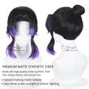 Wiggy Mermaid Black Purple Wig for Kochou Shinobu Cosplay Wig with Hairclip | Long Black Ombre Purple Synthetic Hair Wig for Women DS Halloween Costume Cosplay with Butterfly Hairclip