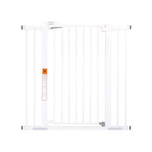 BABELIO 36" Extra Tall Dog Gate, 26-40" Wide Auto Close Baby Gate, Pressure Mounted Metal Pet, Easy Install No Drilling, No Tools Required, With Wall Protectors and Extension Kits, White (36"Tall 26"-40" Wide, White)