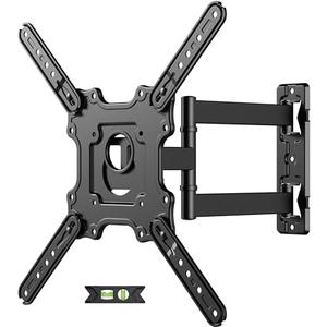 USX MOUNT Full Motion TV Wall Mount for 26-60 inch up to 77 lbs, Single Stud Corner TV Mount Bracket with Swivel Tilt Articulating, Monitor Wall Bracket Fit Max VESA 400x400mm