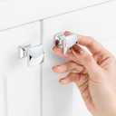 10 Pack 1 Inch, Small Square Polished Chrome Cabinet Knobs Chrome Drawer Knobs Chrome Cabinet Pulls, ZK2203 Solid Kitchen Hardware for Cabinets Drawers Bedroom Dresser Bathroom Vanity Cupboard